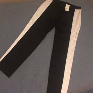 Black dress pant with white side detail