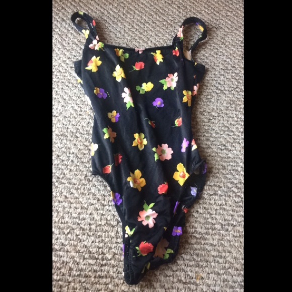 Vintage floral one piece bathing suit