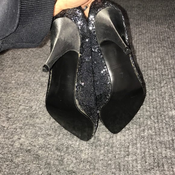 Caparros SZ 7 black sequin seed heels - Picture 4 of 4