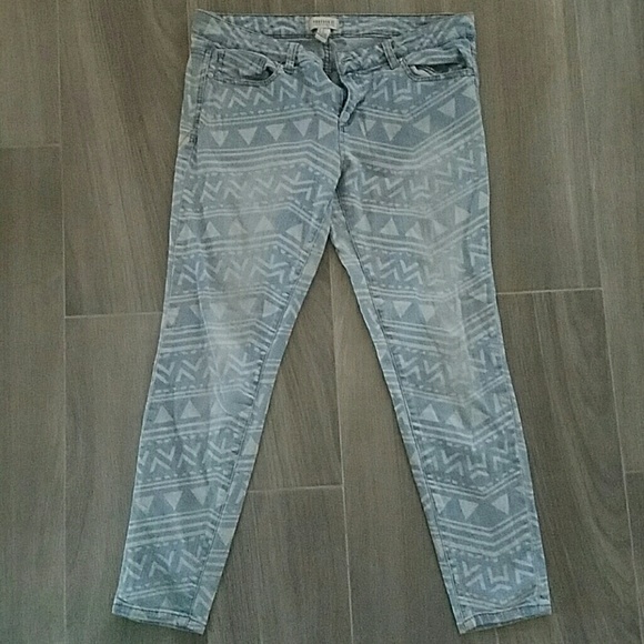 Forever 21 Tribal Print Skinny Jeans