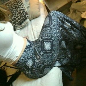 Navy blue paisley maxi skirt