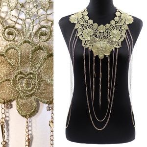 🔺SOLD🔺Gold Lace Body Chain Necklace