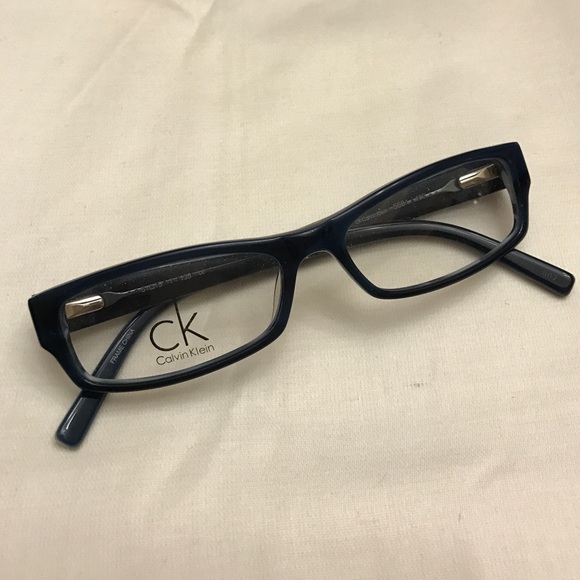 Calvin Klein blue and white glasses