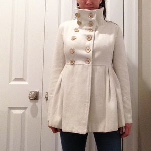 White Peplum coat
