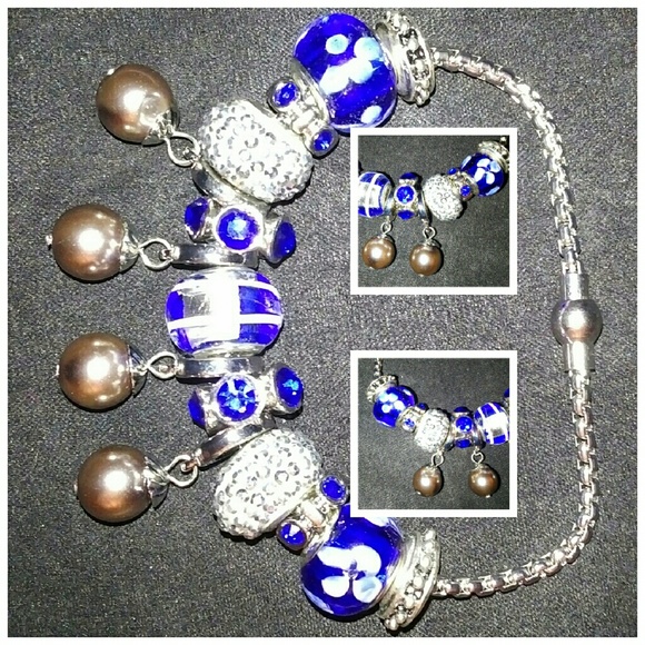 Winter Murano bead charm bracelet