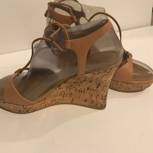 Lace-up cork wedge heel. Worn once.