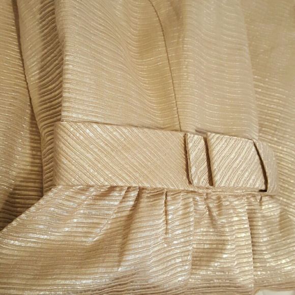 Lauren Conrad Gold Jaquard Bow Party Dress - Picture 2 of 4