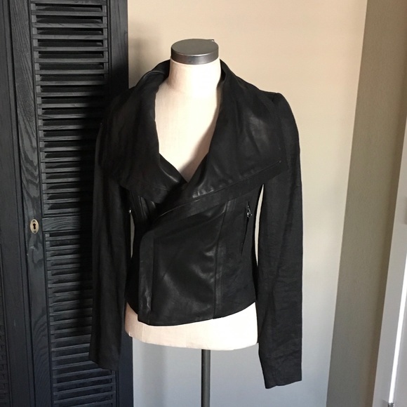 Vince Linen & Leather Moto Jacket NWOT
