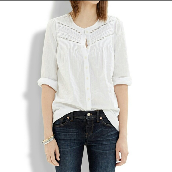 Madewell pintuck eyelet blouse