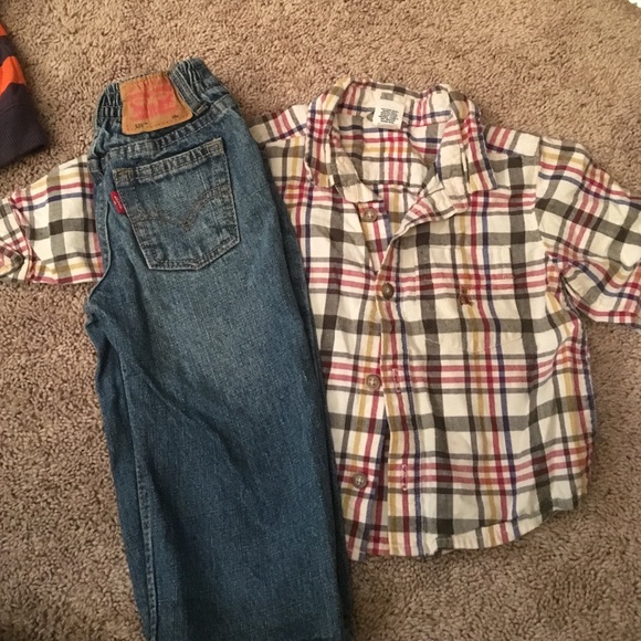 BabyGap button down and Levi jeans