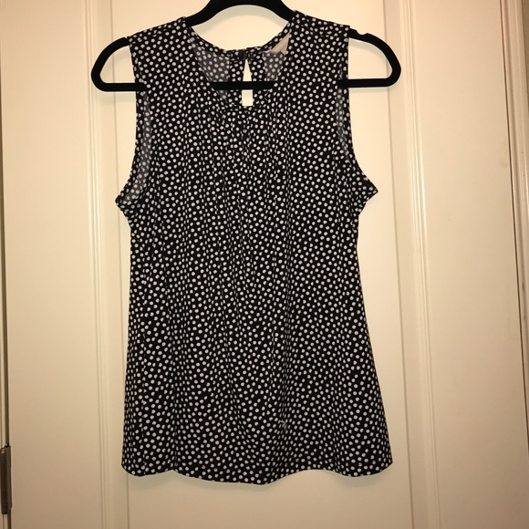 Black with white polka dot Banana Republic Blouse