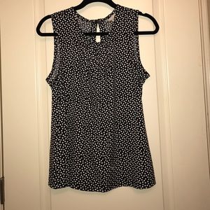 Black with white polka dot Banana Republic Blouse