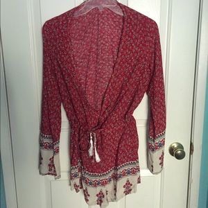 Red pattern romper