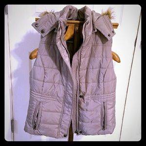 Gray Hooded Puffer Vest *Reposh*