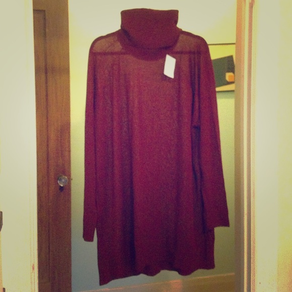 Burgundy sweater dress