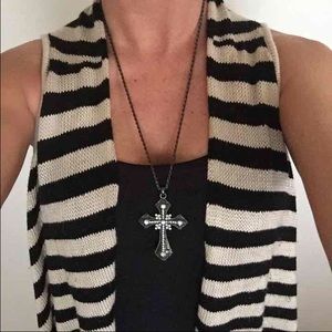 Studded cross necklace