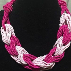 Necklace pink & fucsia beads