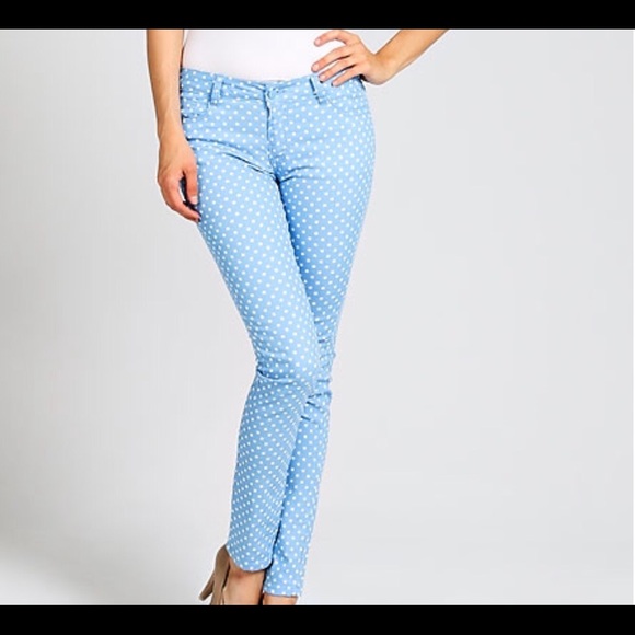 Polka Dot Print Skinny Pants