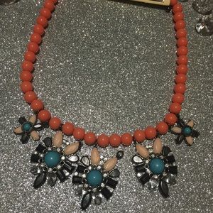 Peach 🍑 beads necklace  with beautiful jewels 💎