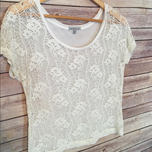 Charlotte Russe Crop Top- Size M, Crochet Floral