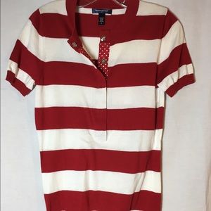 Banana Republic Red and White Striped Shirt