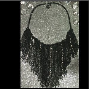 Black metal Necklace encrusted  rhinestones