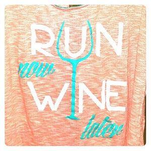 "Run Now Wine Later" tank top/workout shirt