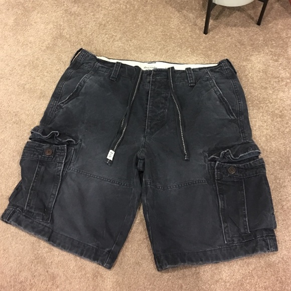 Navy Abercrombie & Fitch Cargo Shorts