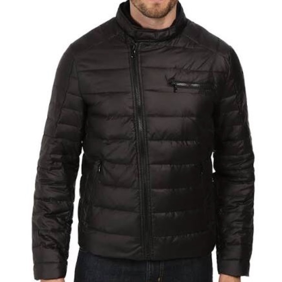 Kenneth Cole Down Flap Zip Front Jacket