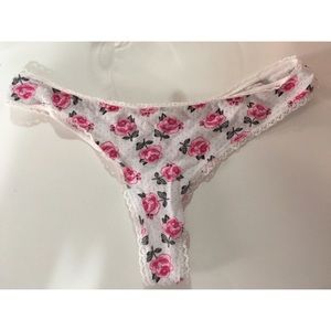Rose patterned thong.