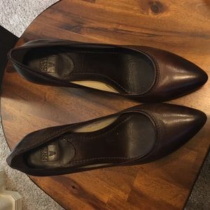 Frye brown leather heels