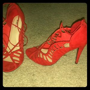 Red heel sandals