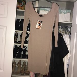 Naked wardrobe nude midi dress