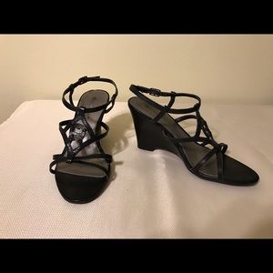 Black Wedge Sandals