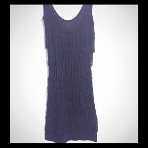 Flapper Inspired Black Fringe Dress