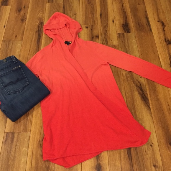 C&C California fly-away sweater cardigan in coral
