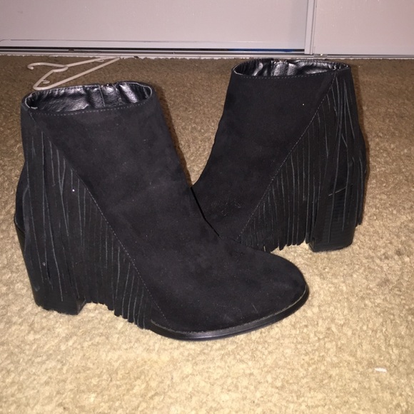Forever 21 | Fringe Black Boots