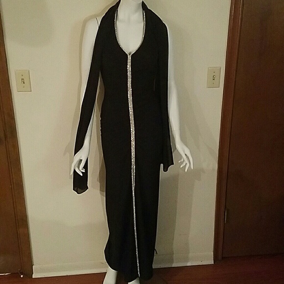 Betsy & Adam formal black dress.