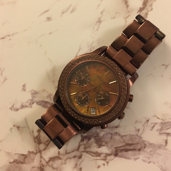 Women's chocolate DKNY watch