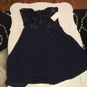 Navy Sequin Party Dress