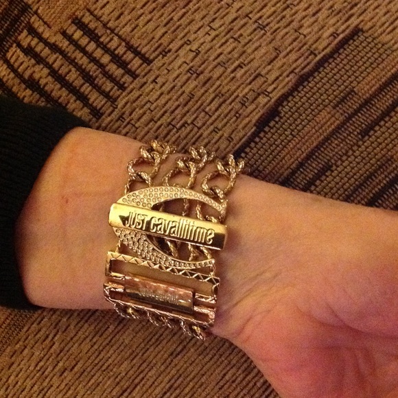 JustCavalli Gold plated chain bracelet watch