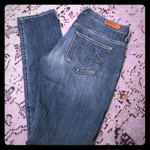 True Religion boyfriend jeans.