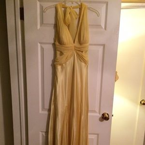Canary yellow evening gown