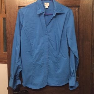 Bright blue button down