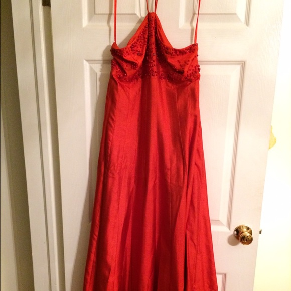 Orange evening gown