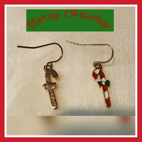 GIRLS HOLIDAY CANDY CANE EARRINGS - Picture 2 of 2