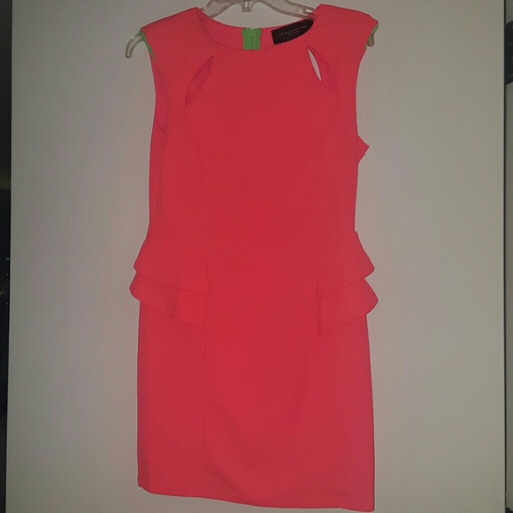 NWOT Hot Pink and Green Mini cut out Party Dress
