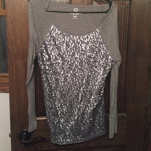 Sequin long sleeve top