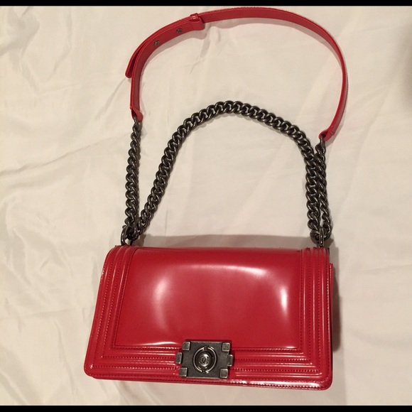 Sold!! Beautiful Authentic Red Chanel Boy Bag! - Picture 1 of 4
