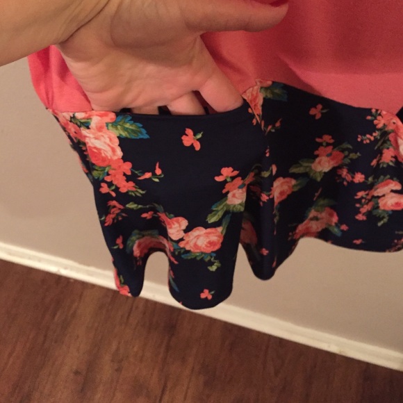 Floral Block Color Baby Doll Blouse - Picture 2 of 2